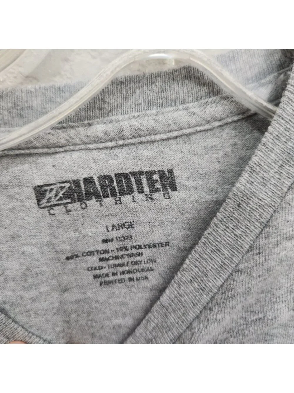 Hardten Clothing Bear Graphic Long Sleeve Shirt Gray Size L Cotton Blend
